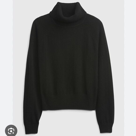 GAP True Black Recycled Cashmere Turtleneck Sweater size medium - Picture 1 of 10